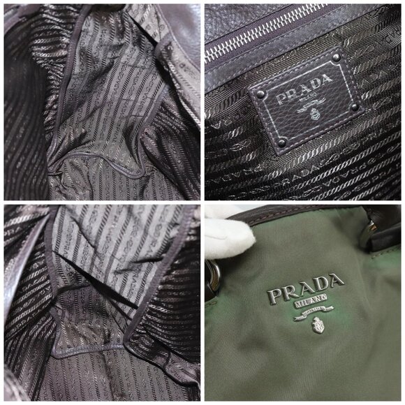 PRADA Tote Bag Nylon Leather 2way Khaki - Picture 12 of 15